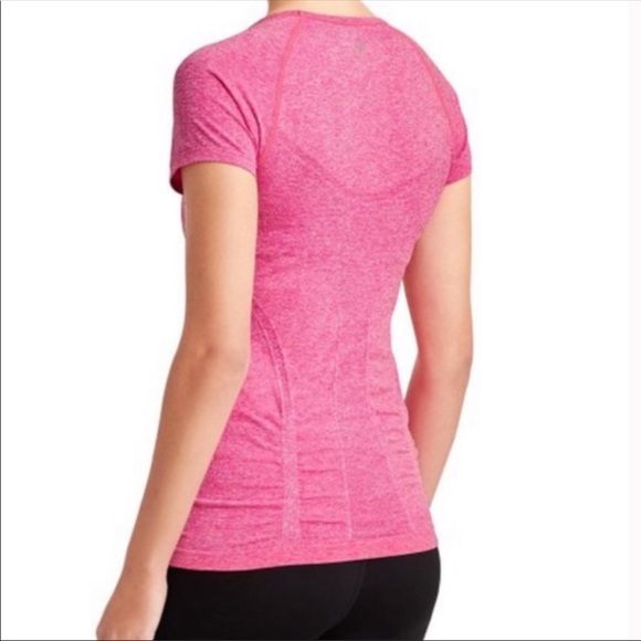 Athleta Fastest Track Short Sleeve Ruched Top Pink - Picture 3 of 8